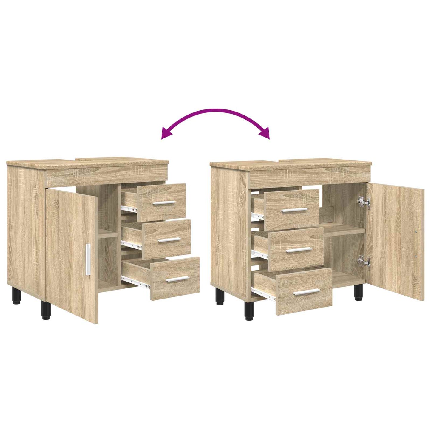 Bad Sminkebord Sonoma eik 60 x 35 x 60 cm Konstruert tre