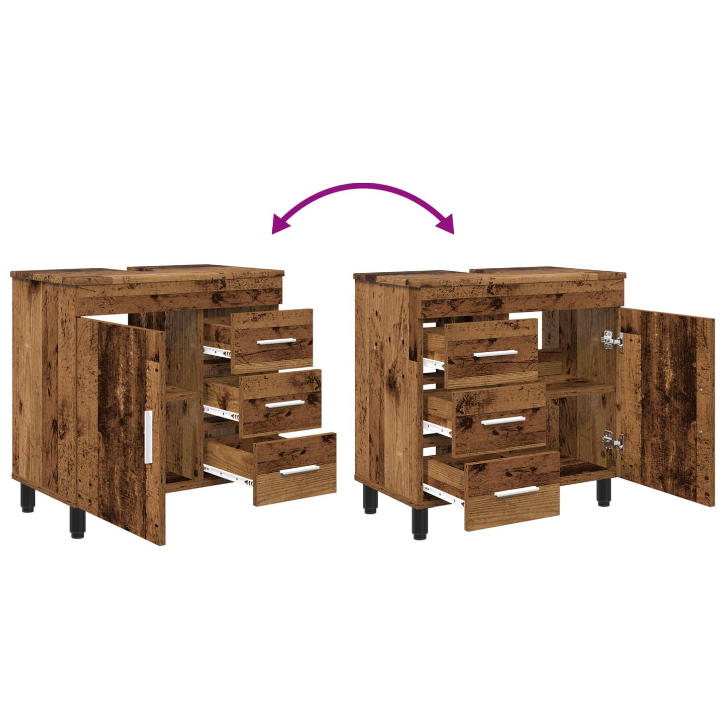 Bad Sminkebord Gammelt tre 60 x 35 x 60 cm Konstruert tre