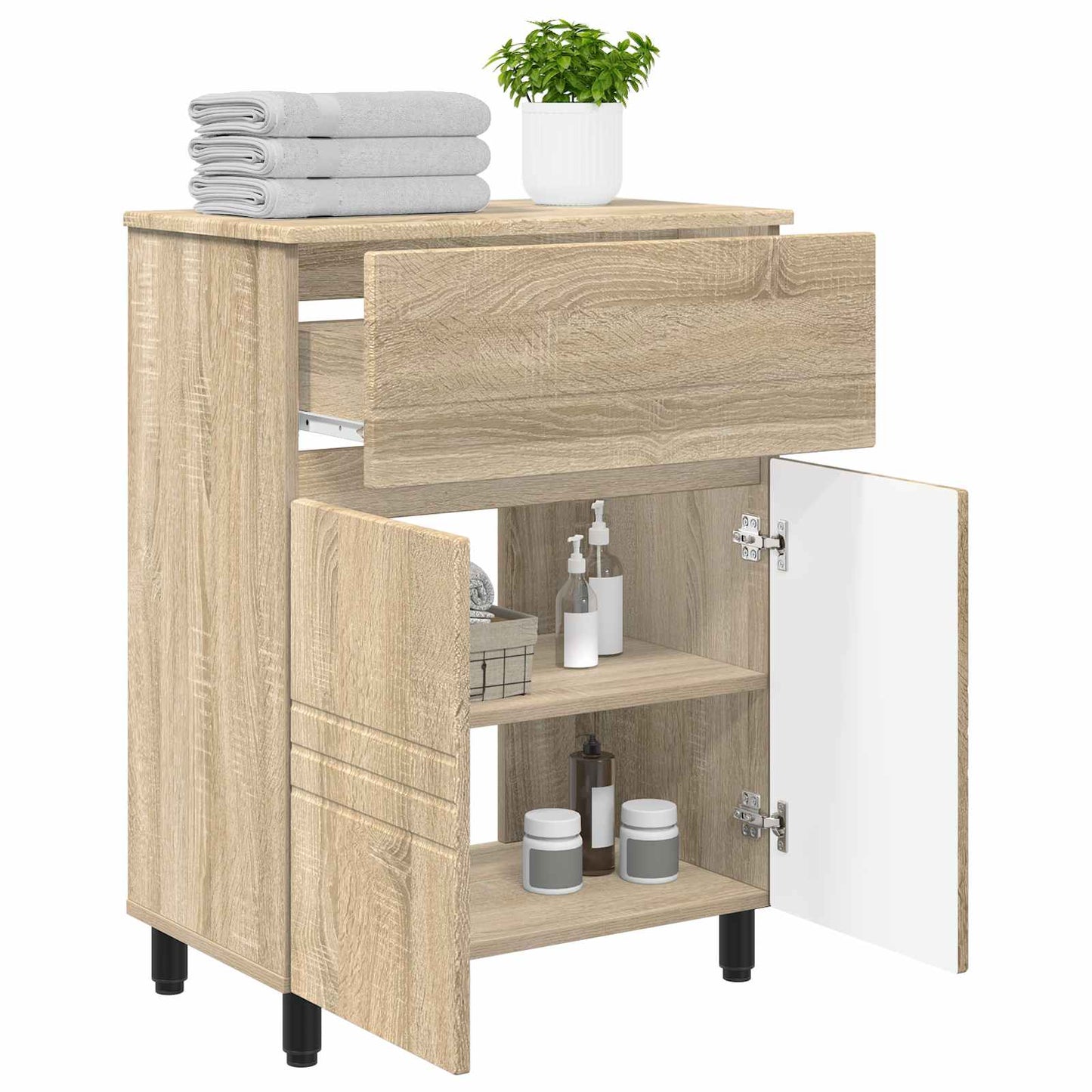 Bad Sminkebord Sonoma eik 60 x 35 x 80 cm Konstruert tre