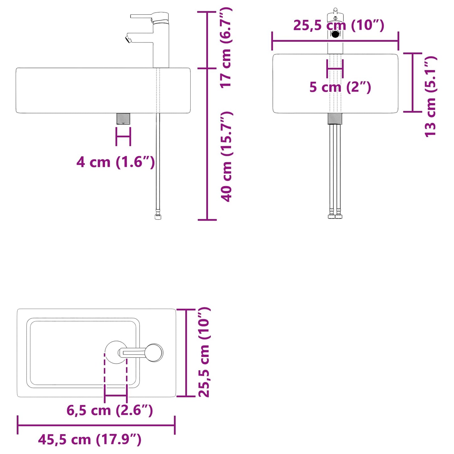 Badeværelses enhet med kran Sonoma eik 45,5 x 25,5 x 84 cm