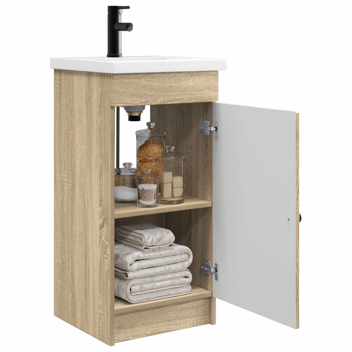 Badmøbel med vask Sonoma eik 42 x 40 x 84,5 cm Konstruert tre