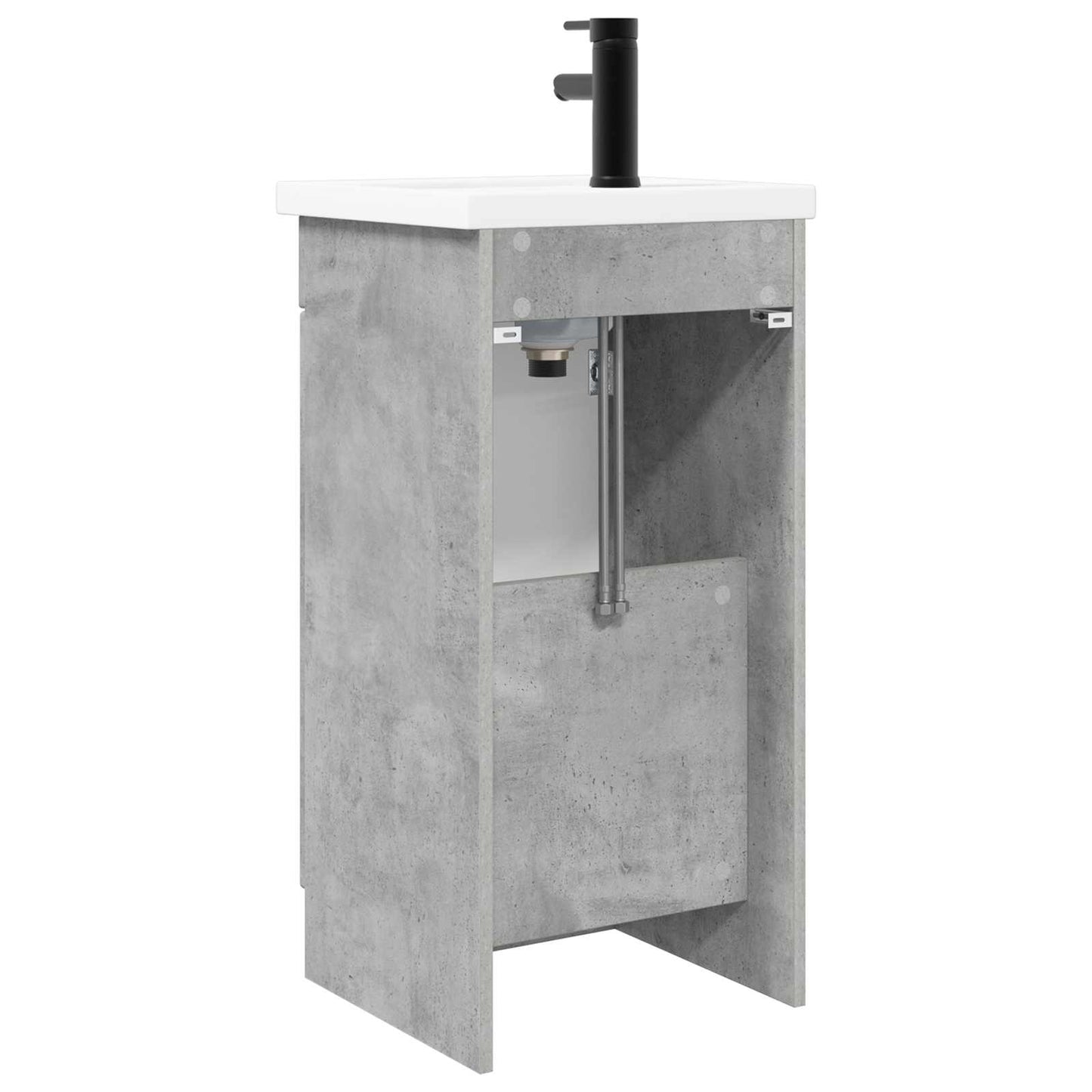 Badmøbel med vask Betonggrå 42 x 40 x 84,5 cm Konstruert tre