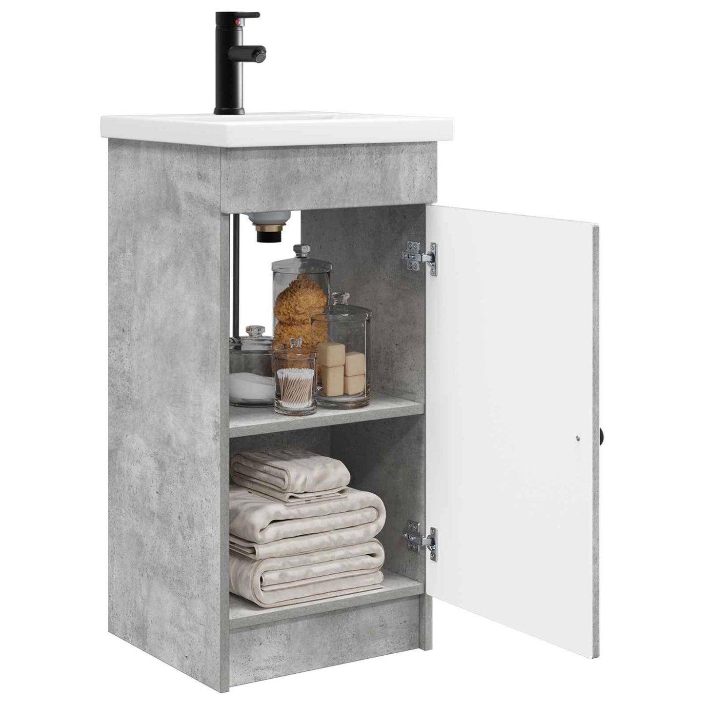 Badmøbel med vask Betonggrå 42 x 40 x 84,5 cm Konstruert tre