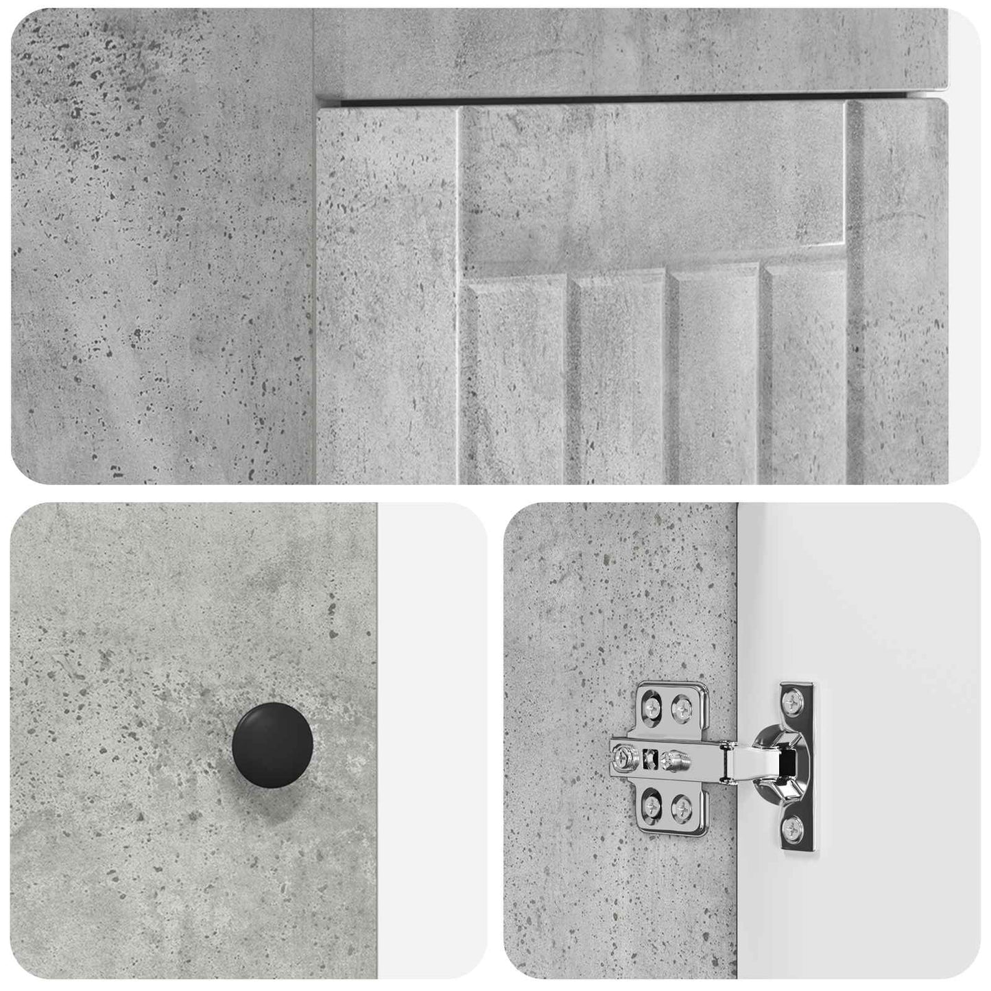 Badmøbel med vask Betonggrå 42 x 40 x 84,5 cm Konstruert tre
