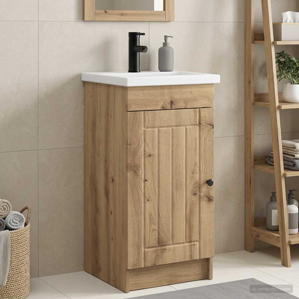 Badmøbel med vask Artisan eik 42 x 40 x 84,5 cm Konstruert tre