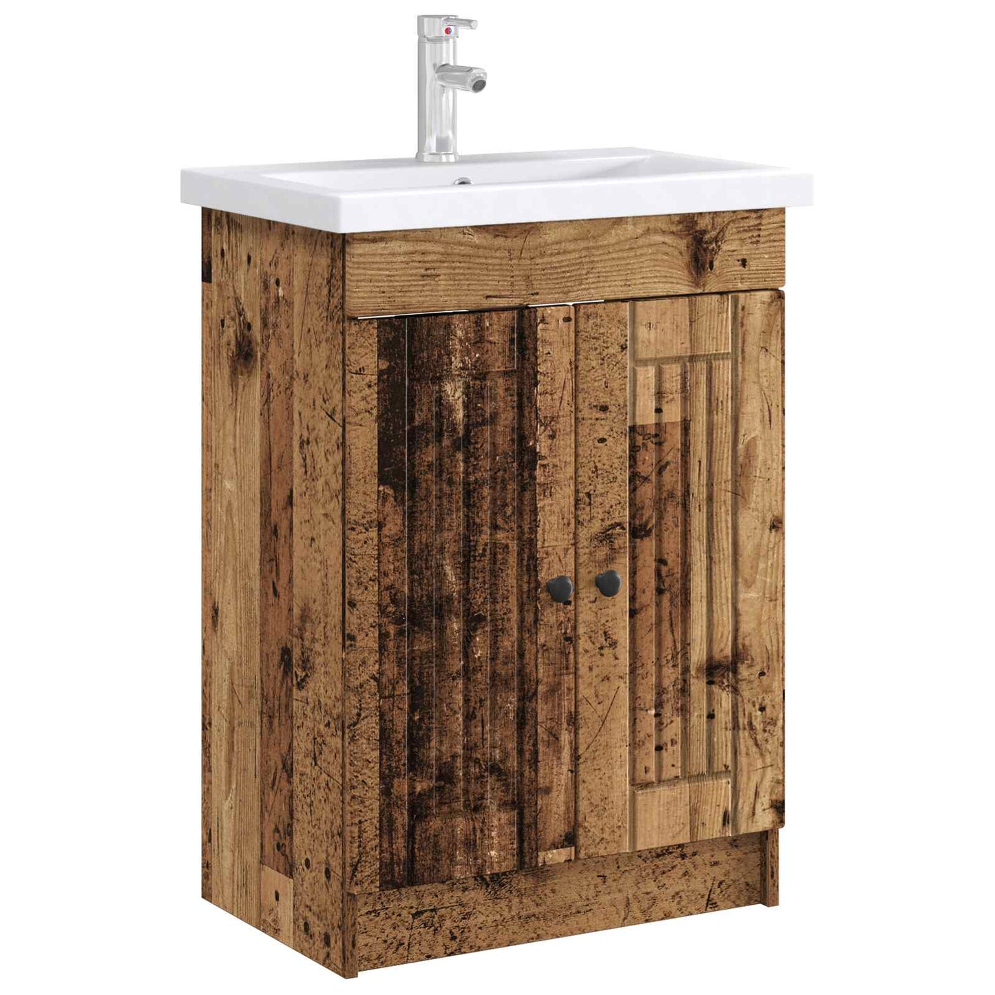 Baderomsskap under vask Gammelt tre 56 x 37,5 x 81 cm