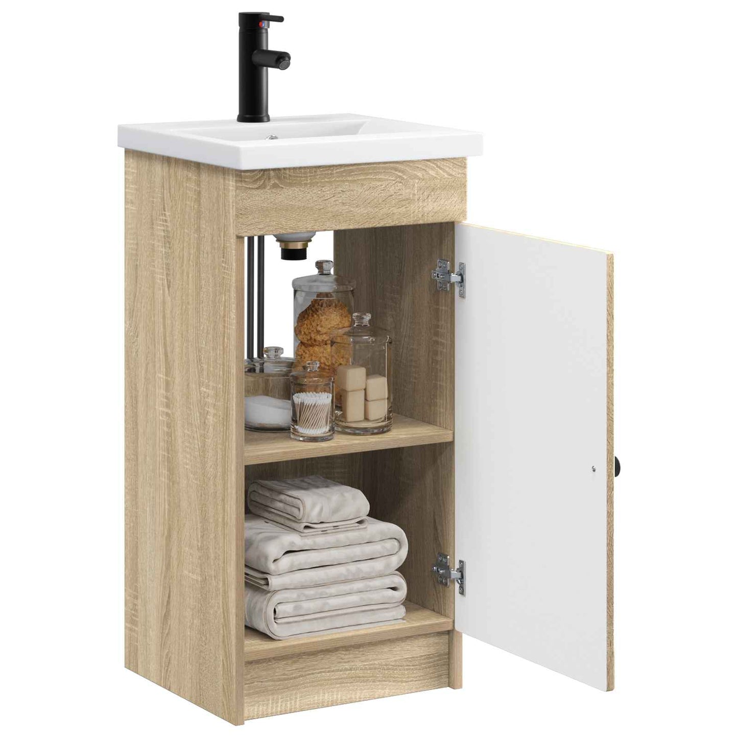 Badmøbel med vask Sonoma eik 42 x 40 x 84,5 cm Konstruert tre