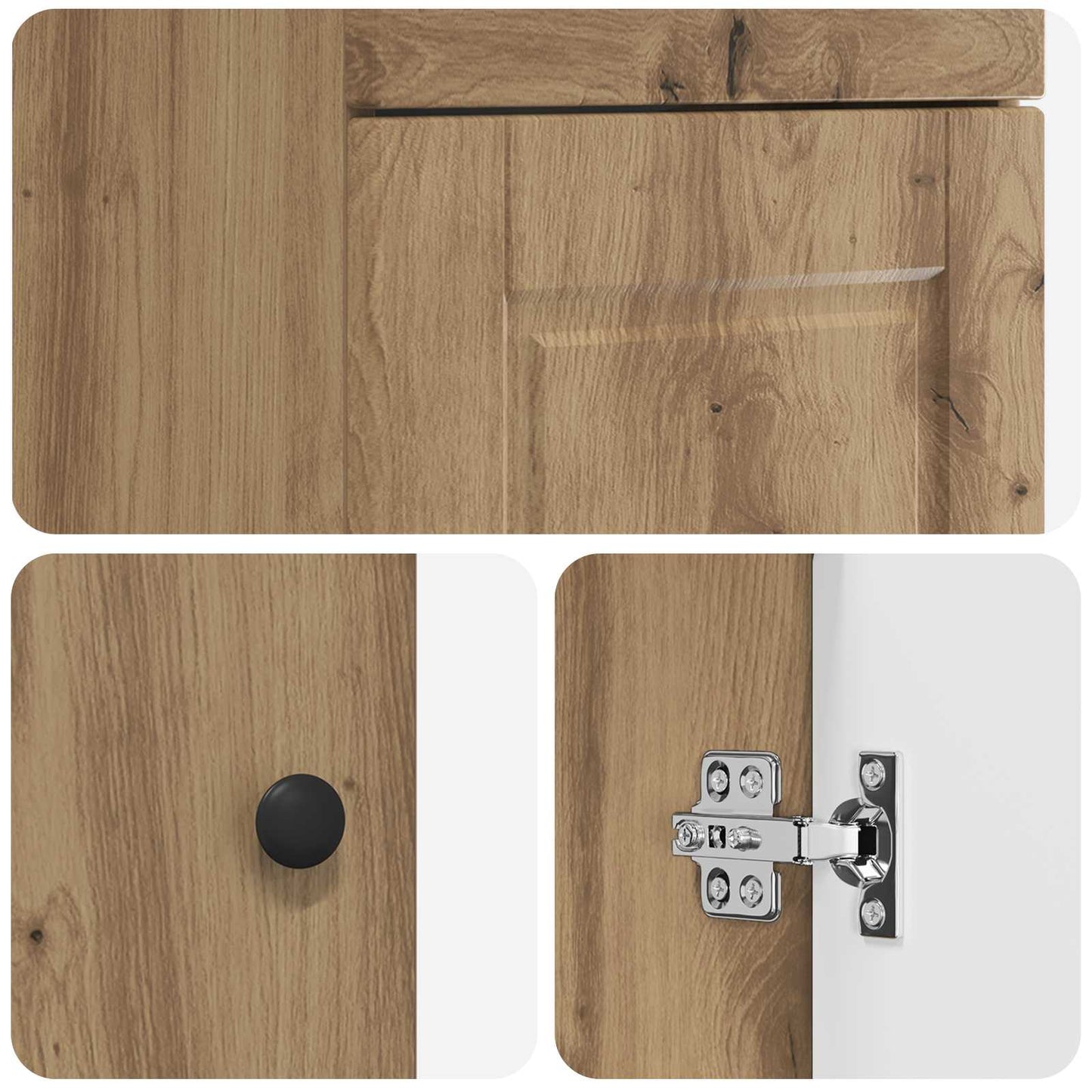 Badmøbel med vask Artisan eik 42 x 40 x 84,5 cm Konstruert tre