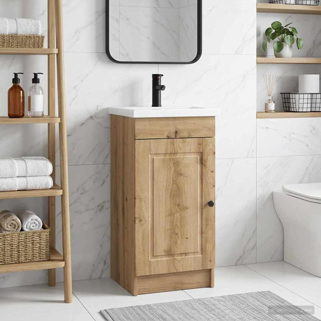 Badmøbel med vask Artisan eik 42 x 40 x 84,5 cm Konstruert tre