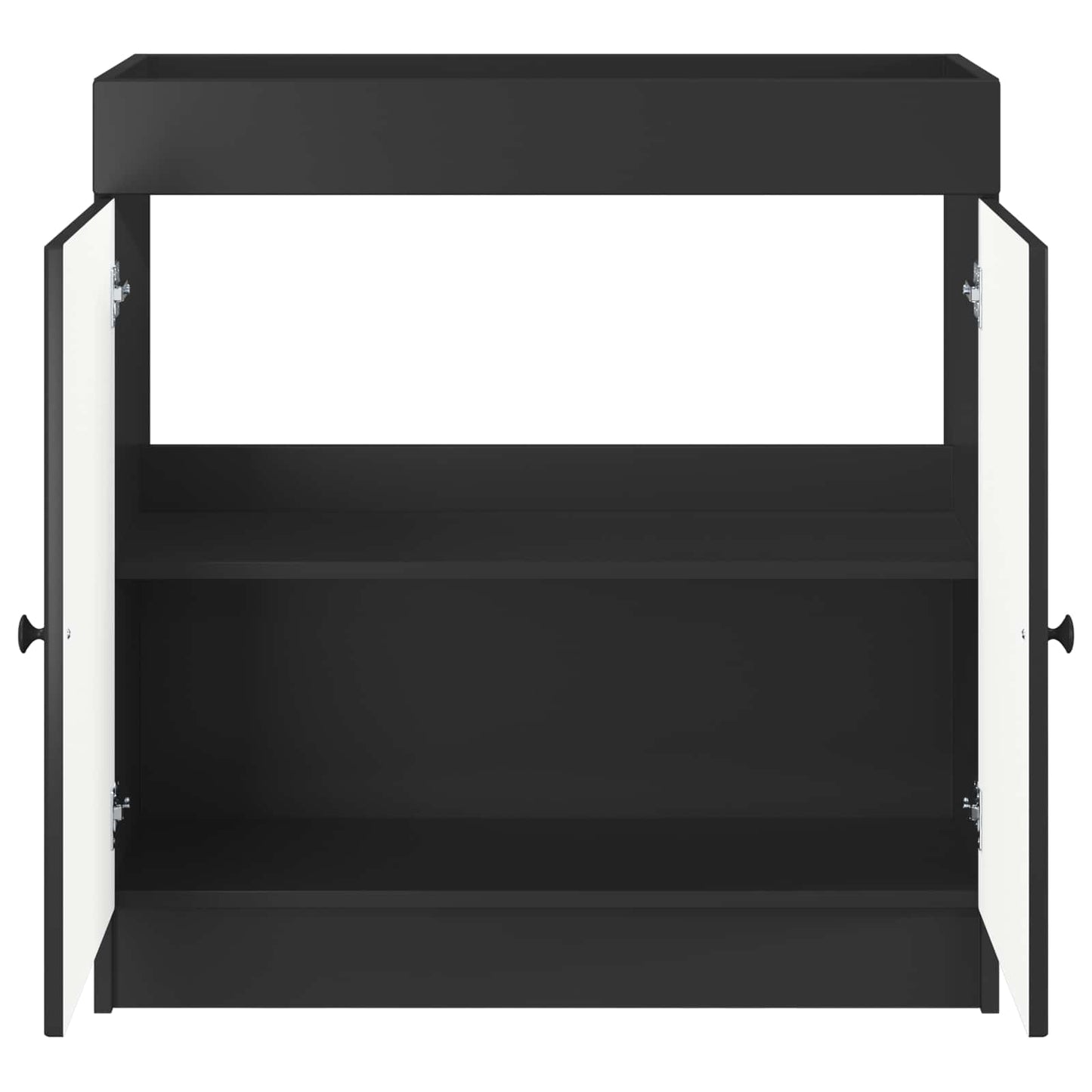 Baderomsskap under vask Svart 56 x 37,5 x 81 cm Konstruert tre