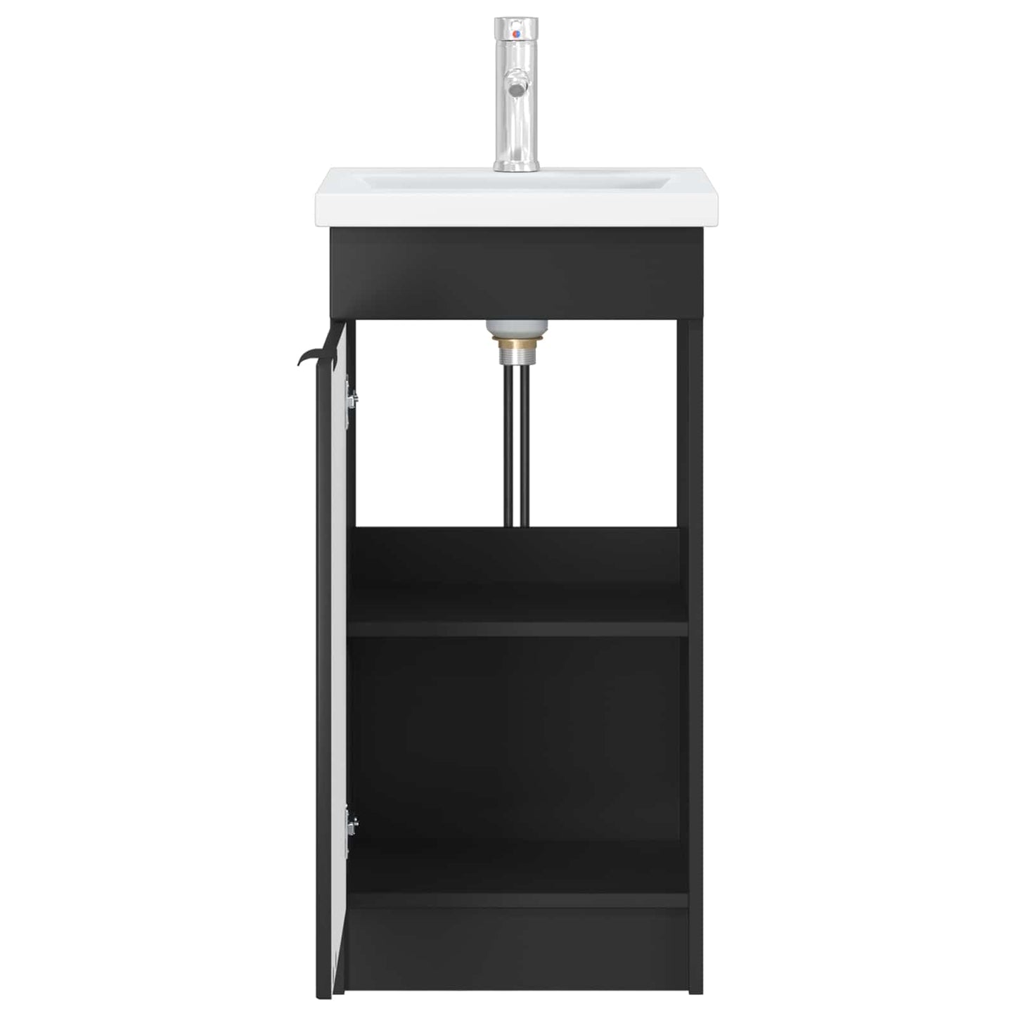 Badmøbel med vask Svart 42 x 40 x 84,5 cm Konstruert tre