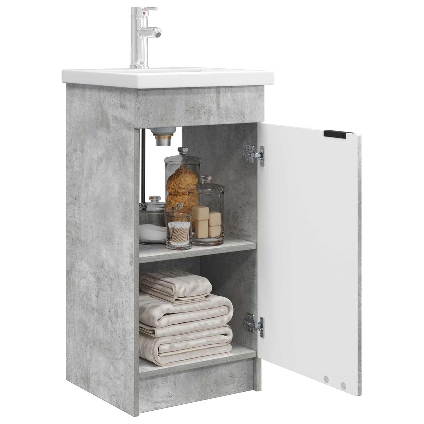 Badmøbel med vask Betonggrå 42 x 40 x 84,5 cm Konstruert tre