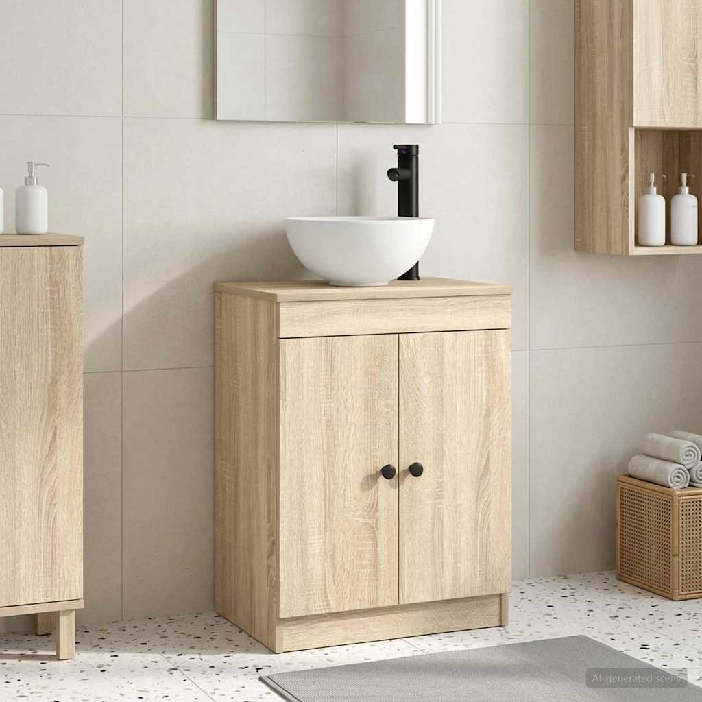 Badmøbel med vask Sonoma eik 54 x 35 x 83 cm Konstruert tre