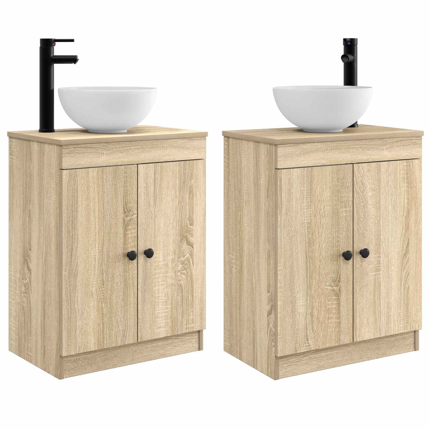 Badmøbel med vask Sonoma eik 54 x 35 x 83 cm Konstruert tre