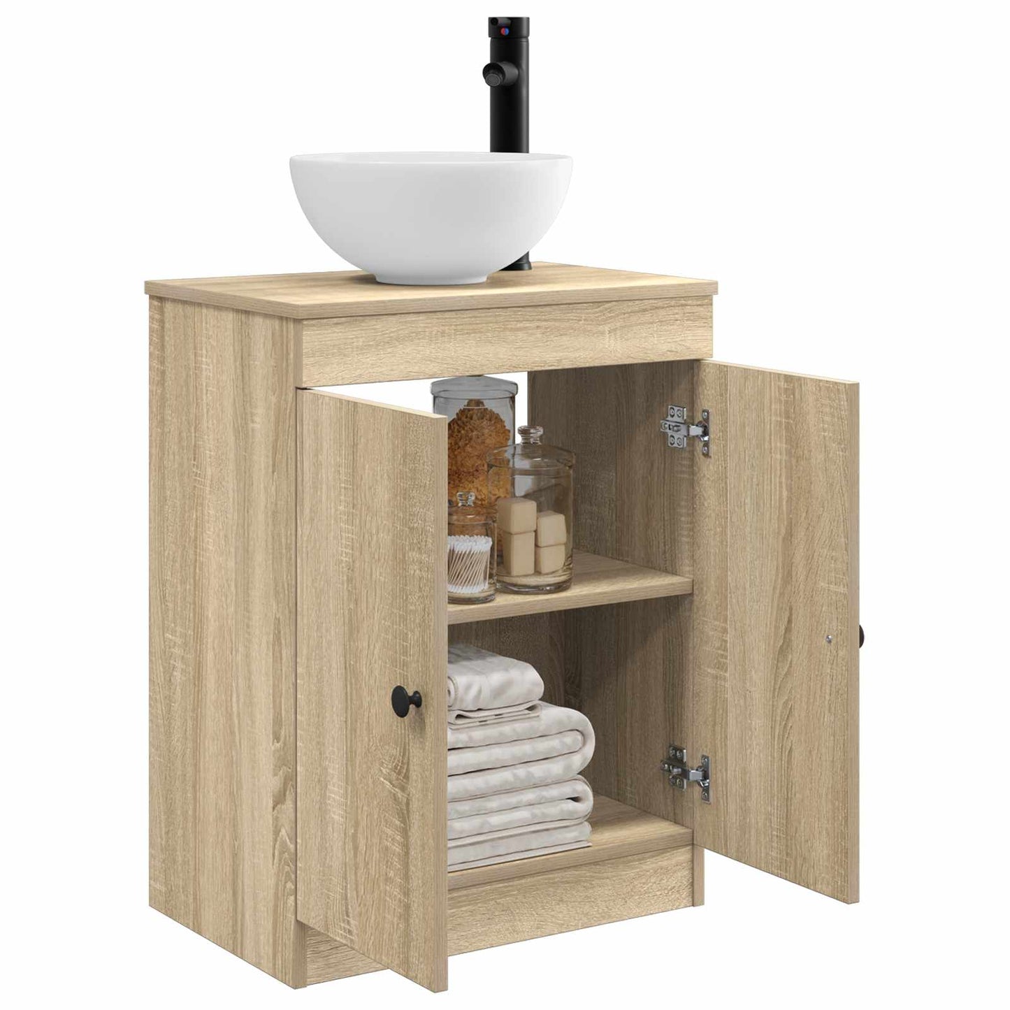 Badmøbel med vask Sonoma eik 54 x 35 x 83 cm Konstruert tre