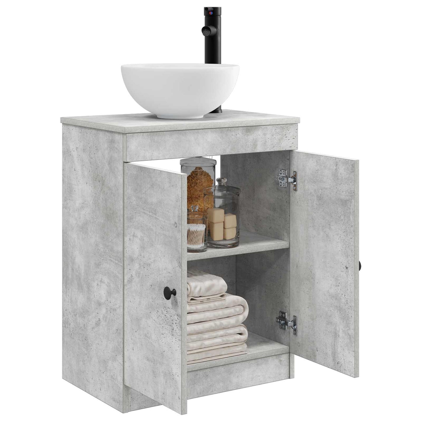 Badmøbel med vask Betonggrå 54 x 35 x 83 cm Konstruert tre