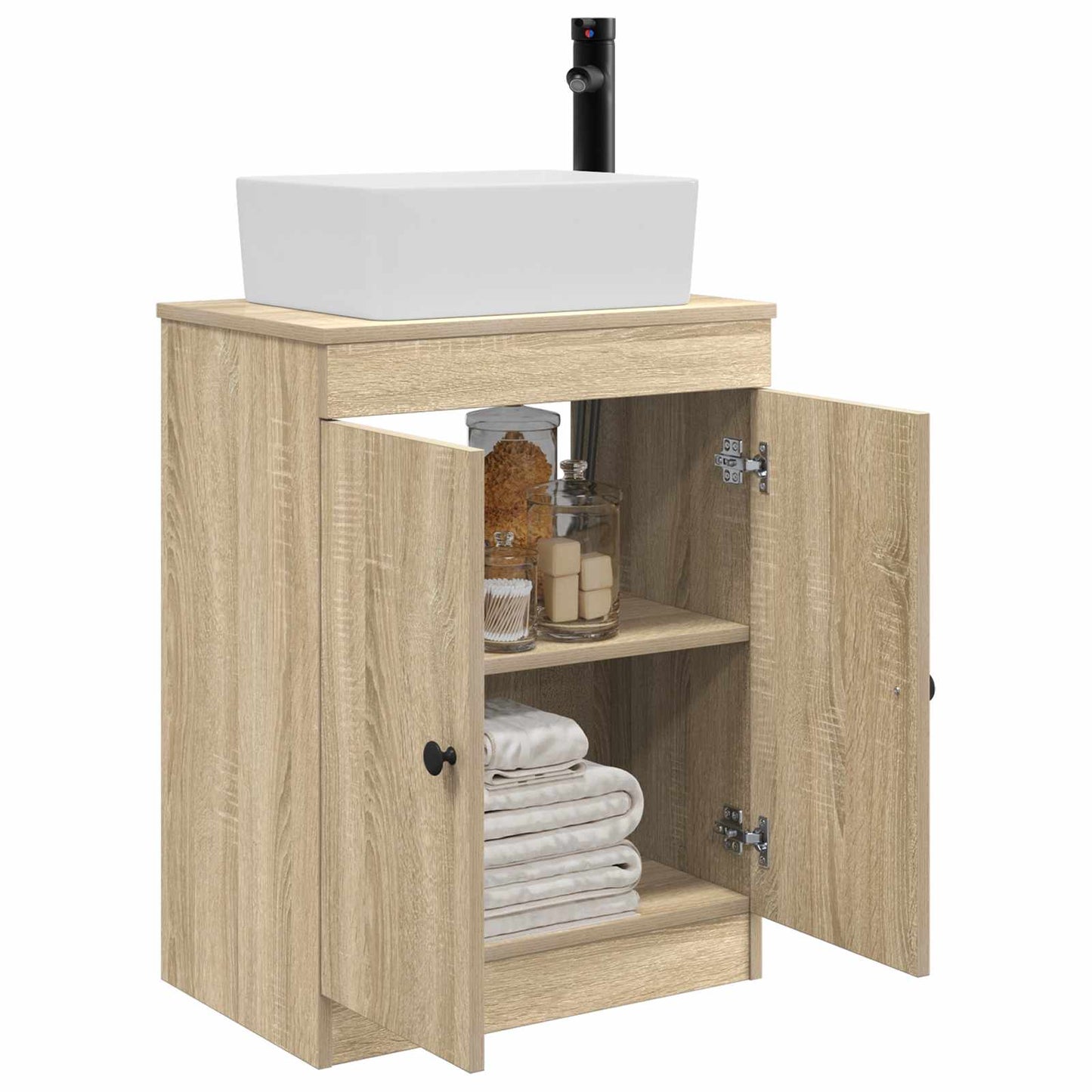 Badmøbel med vask Sonoma eik 54 x 35 x 83 cm Konstruert tre