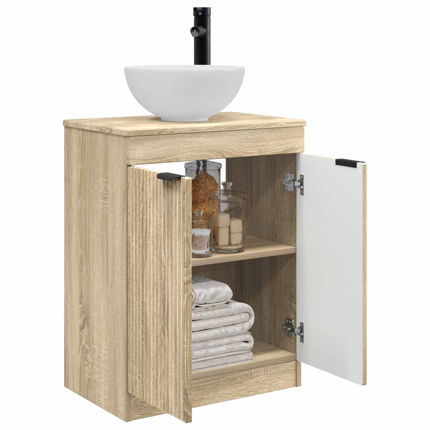 Badmøbel med vask Sonoma eik 54 x 35 x 83 cm Konstruert tre