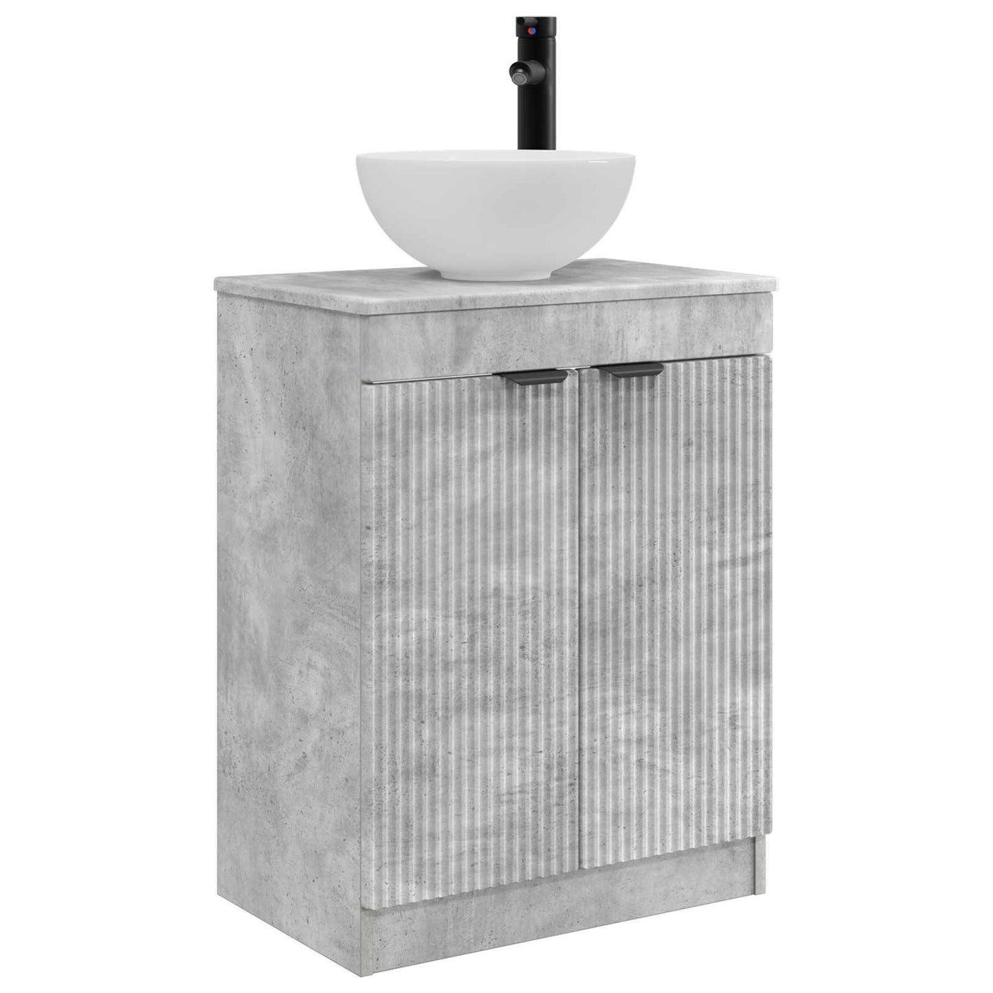 Badmøbel med vask Betonggrå 54 x 35 x 83 cm Konstruert tre