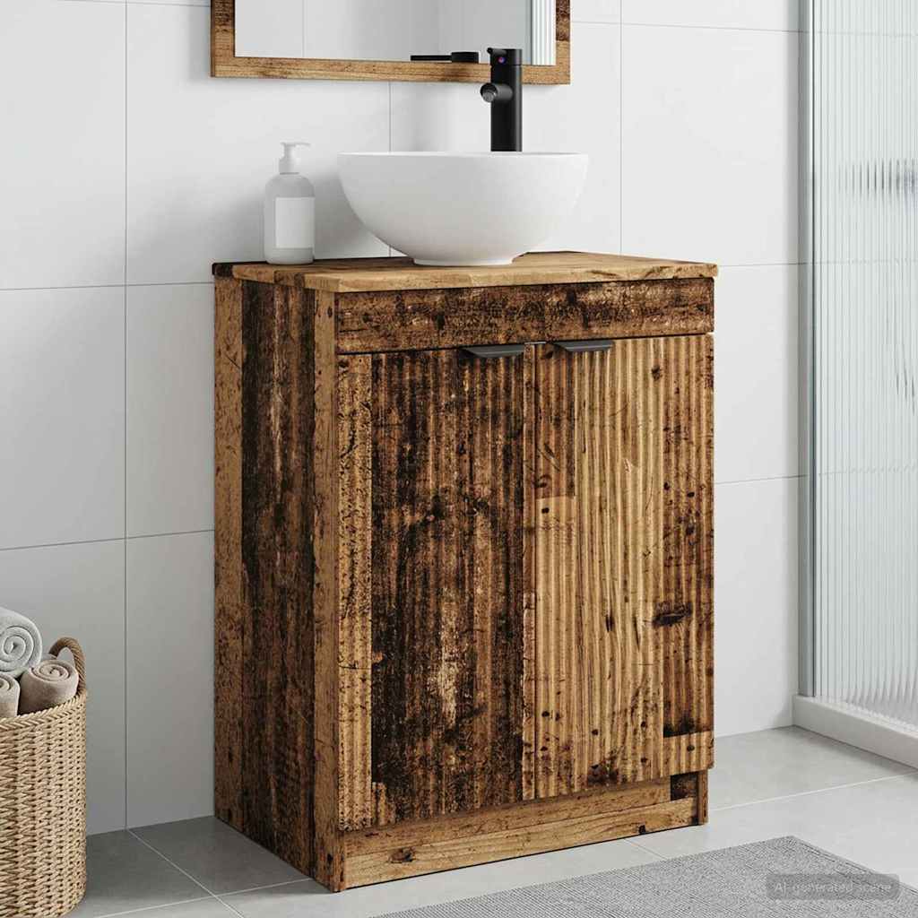 Badmøbel med vask Gammelt tre 54 x 35 x 83 cm Konstruert tre
