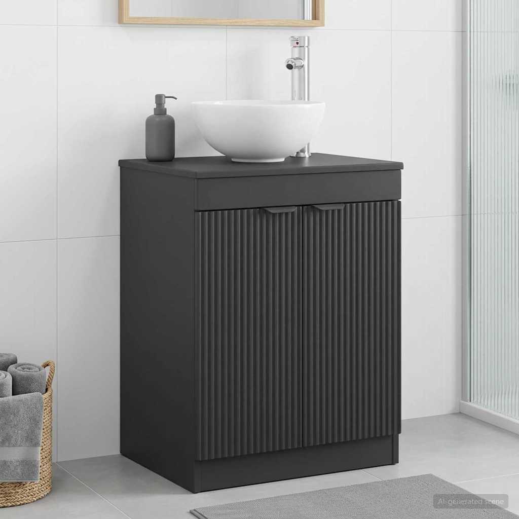 Baderomsskap Svart 54 x 41 x 70 cm Konstruert tre