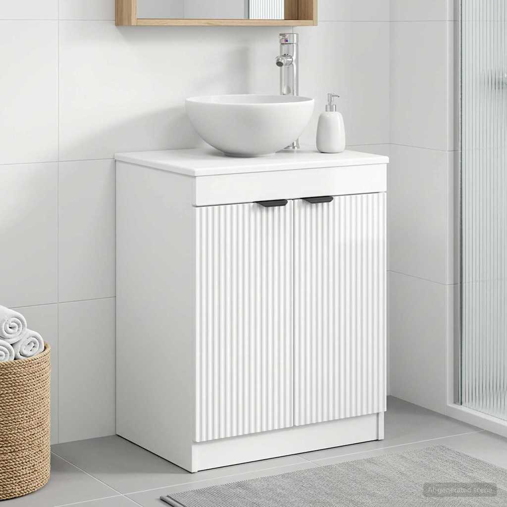 Baderomsskap Høgglans hvit 54 x 41 x 70 cm Konstruert tre