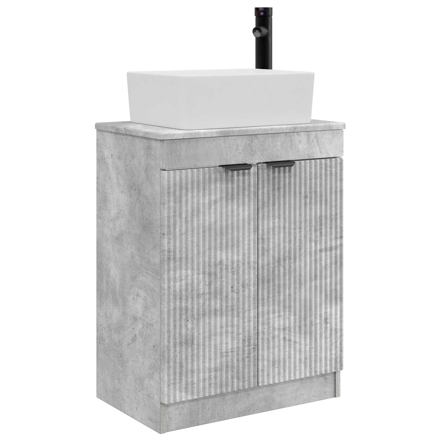 Badmøbel med vask Betonggrå 54 x 35 x 83 cm Konstruert tre