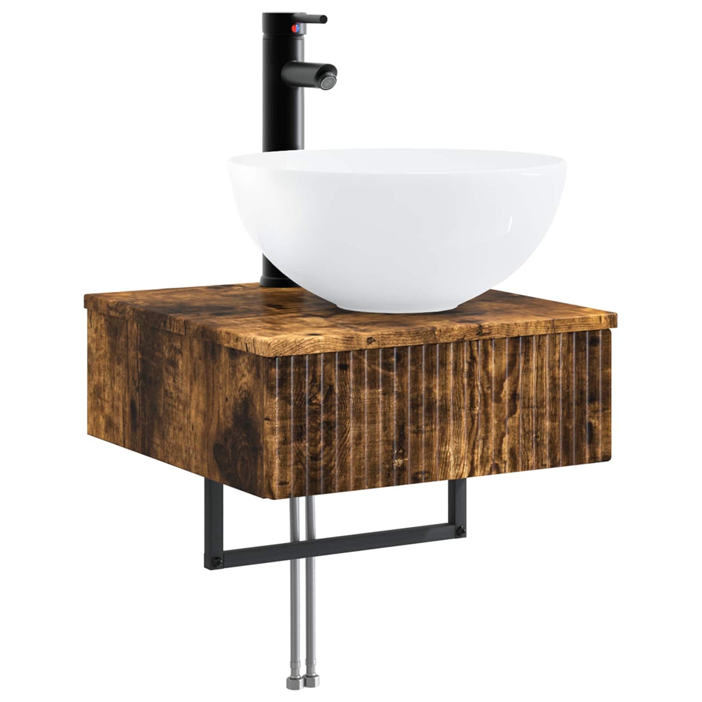 Vegghengt vask Røkt Eik 40 x 41 x 40,5 cm Konstruert tre