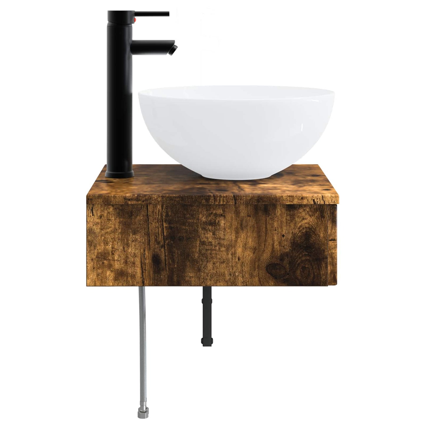 Vegghengt vask Røkt Eik 40 x 41 x 40,5 cm Konstruert tre