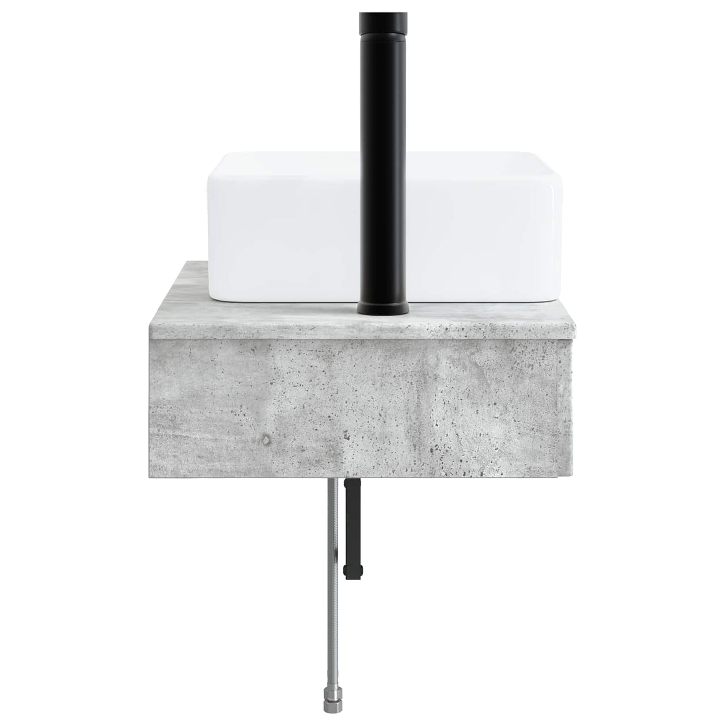 Vegghengt vask Betonggrå 50 x 41 x 39 cm Konstruert tre
