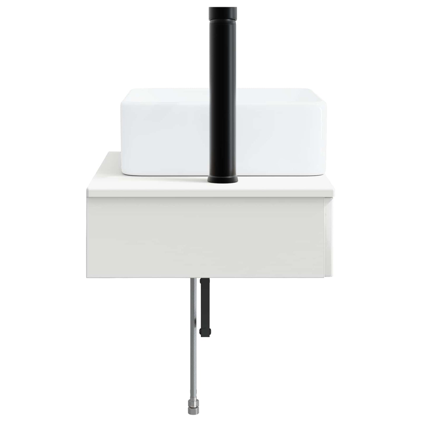 Vegghengt vask Høgglans hvit 50 x 41 x 39 cm Konstruert tre