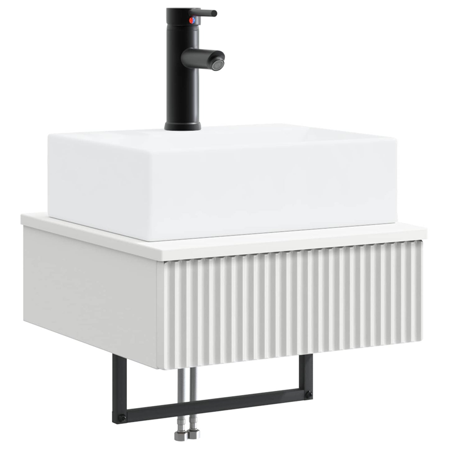 Vegghengt vask Hvit 40 x 41 x 39 cm Konstruert tre