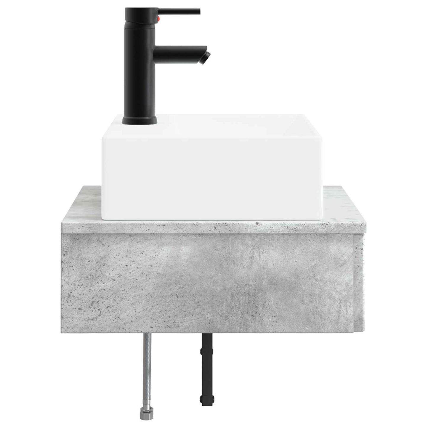 Vegghengt vask Betonggrå 40 x 41 x 39 cm Konstruert tre
