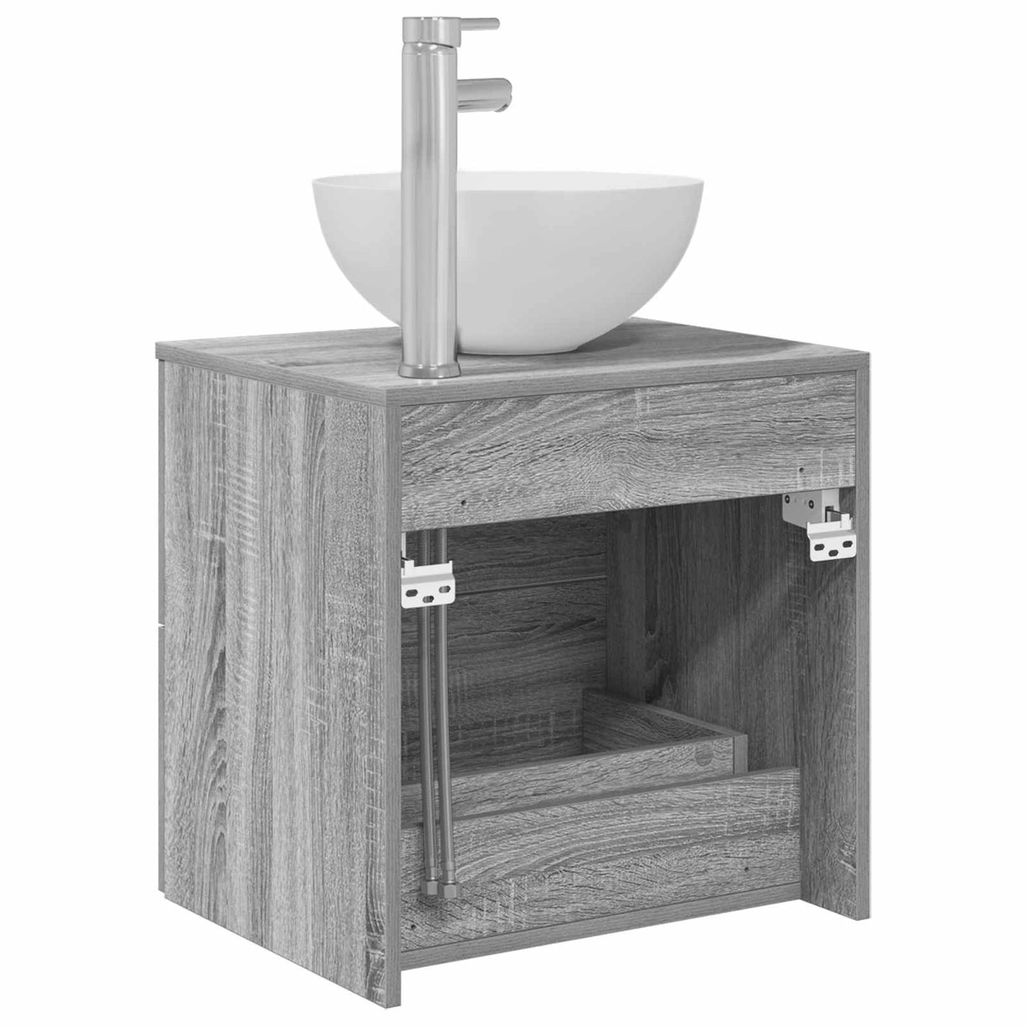 Vegghengt servant med skap Grå Sonoma 49,5 x 35 x 63 cm