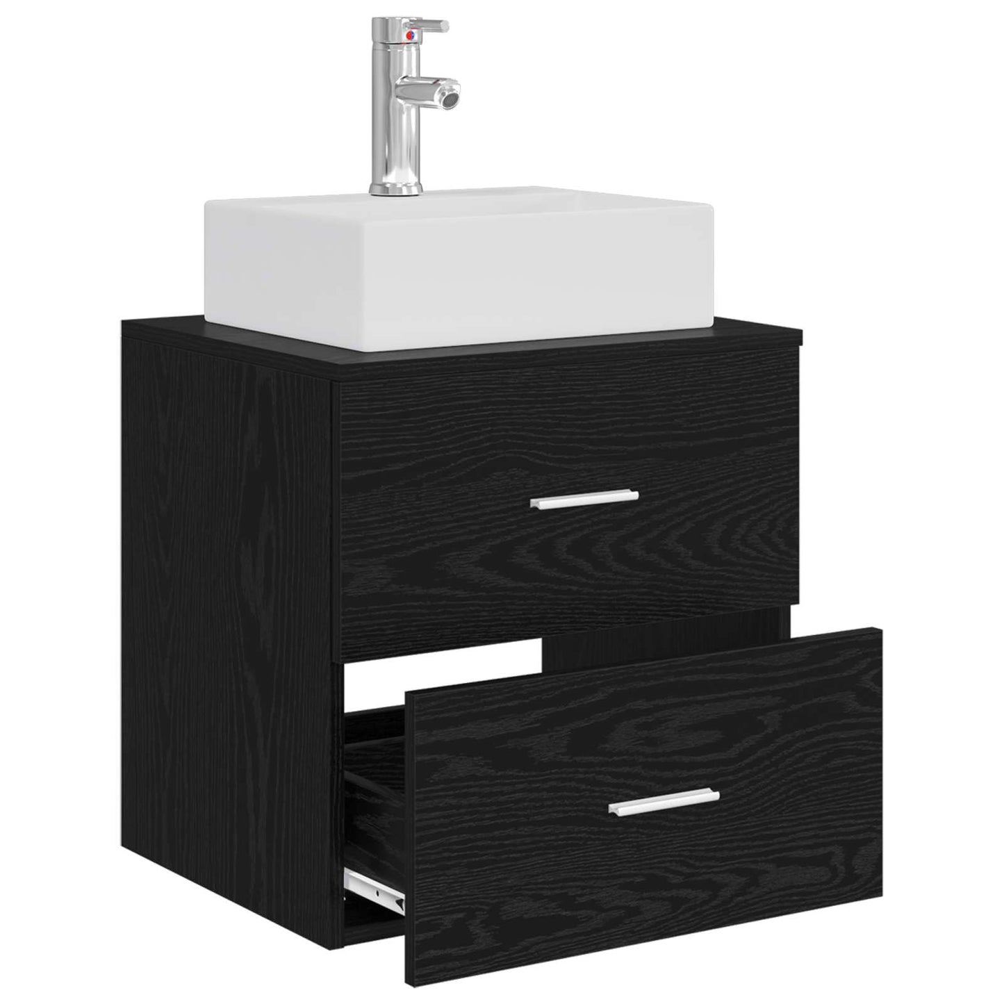 Vegghengt vaskeservant Svart eik 49,5 x 41 x 62,5 cm
