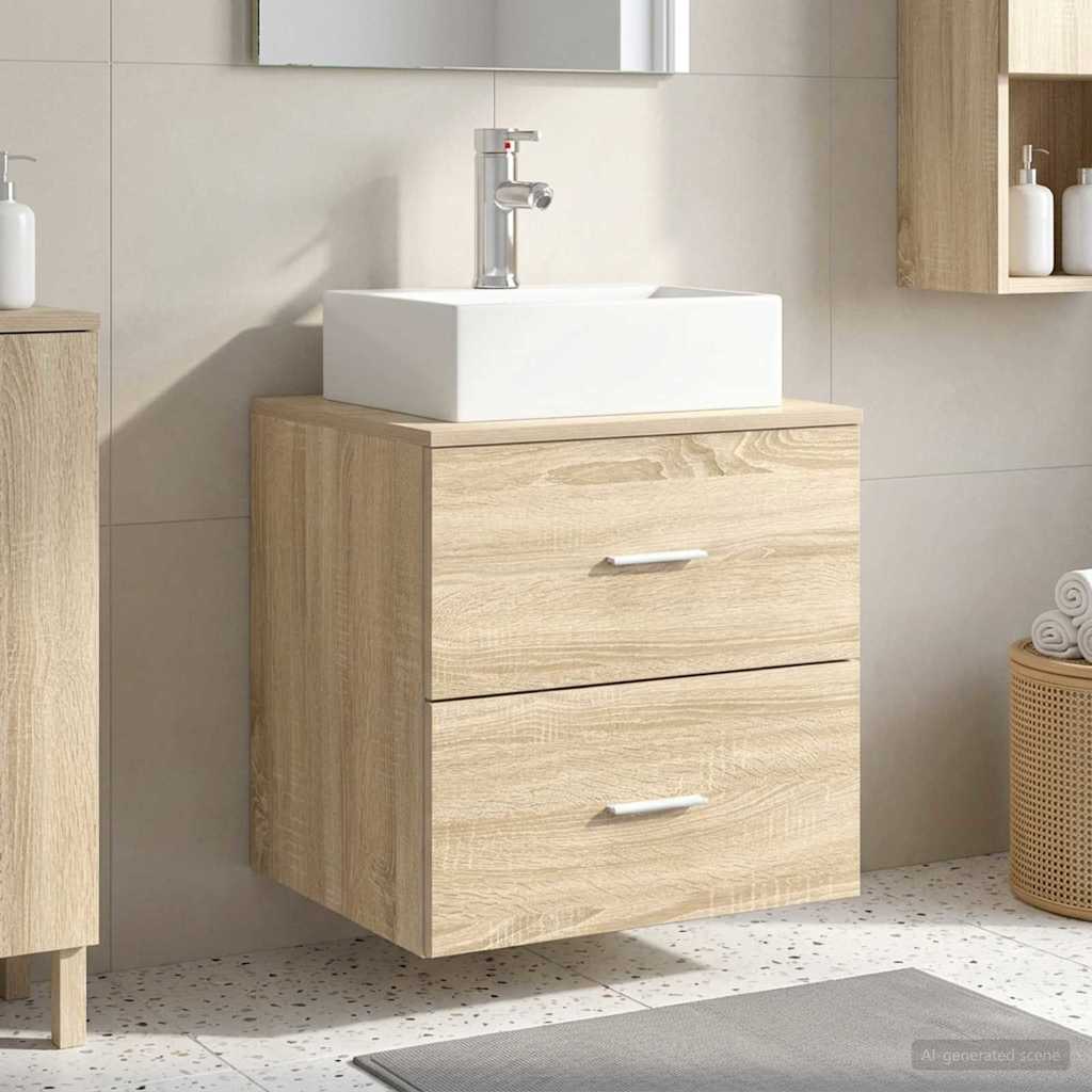 Vegghengt vaskeservant Sonoma eik 49,5 x 41 x 62,5 cm