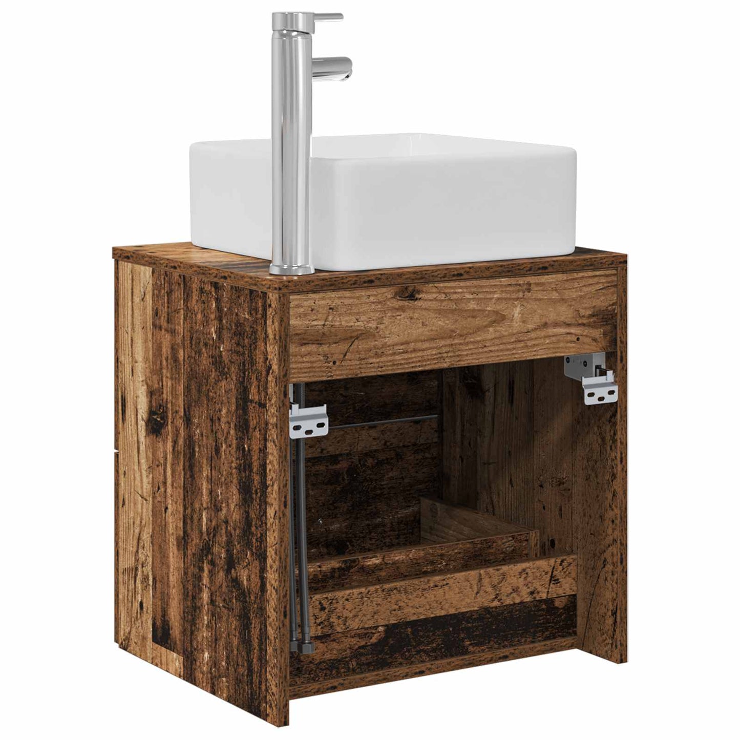 Vegghengt vaskeservant Gammelt tre 53 x 34,5 x 63 cm