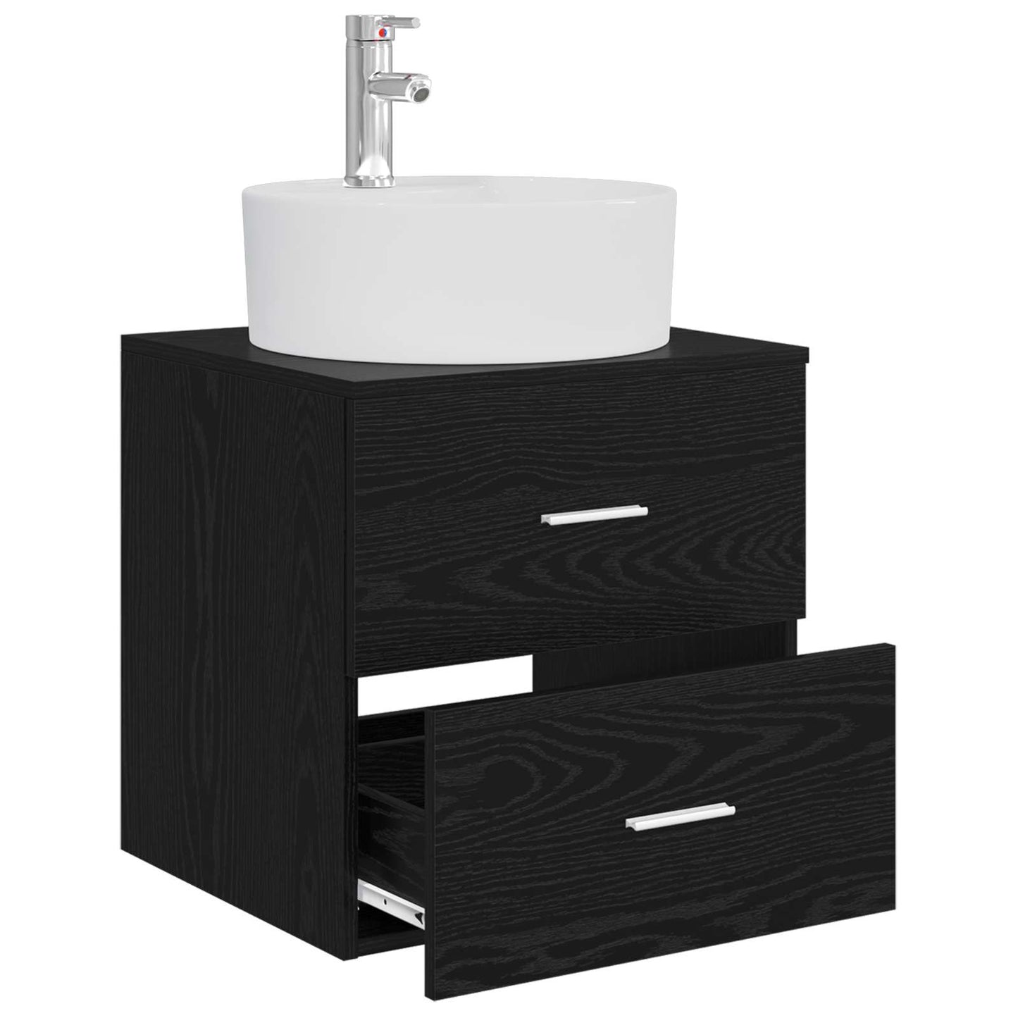 Vegghengt vaskeservant Svart eik 49,5 x 44,5 x 65 cm