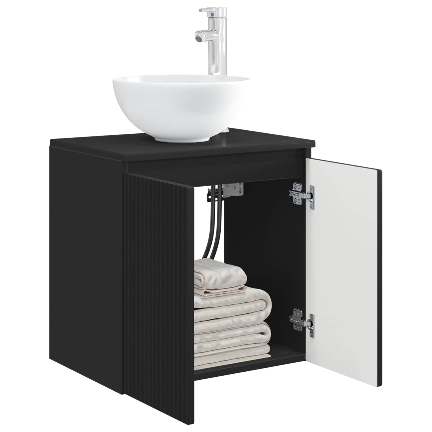 Vegghengt vaskeservant Svart 49,5 x 41 x 64,5 cm Konstruert tre