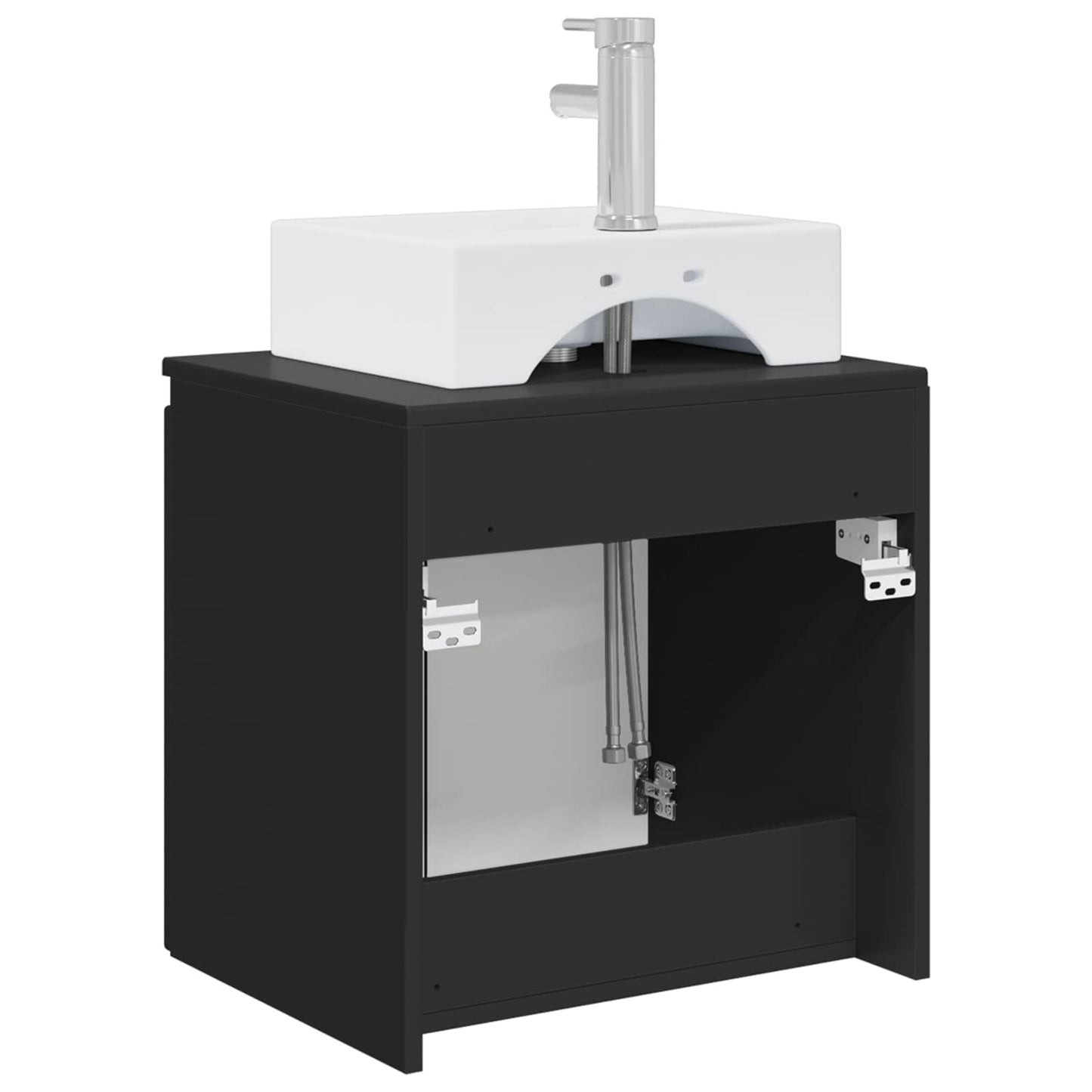 Vegghengt vaskeservant Svart 49,5 x 41 x 62,5 cm Konstruert tre