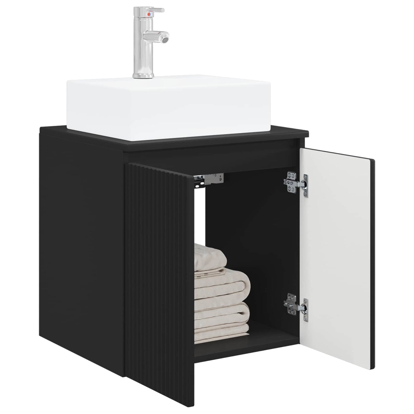 Vegghengt vaskeservant Svart 49,5 x 41 x 62,5 cm Konstruert tre