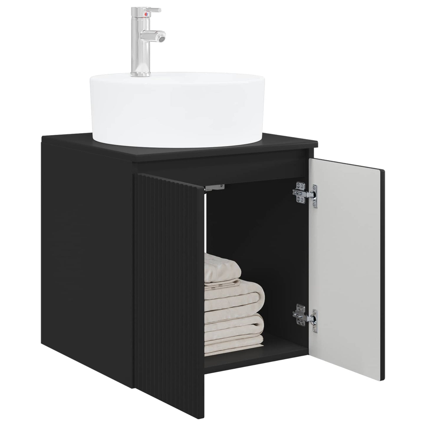 Vegghengt vaskeservant Svart 49,5 x 44,5 x 65 cm Konstruert tre