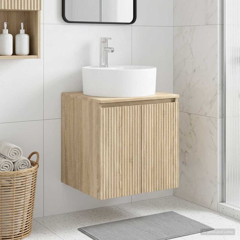 Vegghengt vaskeservant Sonoma eik 49,5 x 44,5 x 65 cm