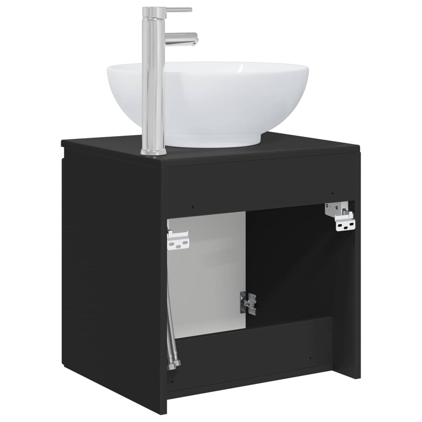 Vegghengt vaskeservant Svart 49,5 x 44,5 x 65 cm Konstruert tre