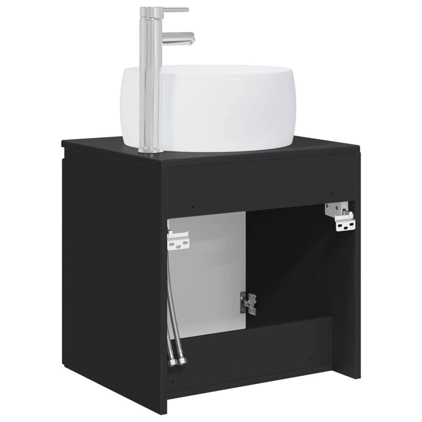 Vegghengt vaskeservant Svart 49,5 x 44,5 x 66 cm Konstruert tre