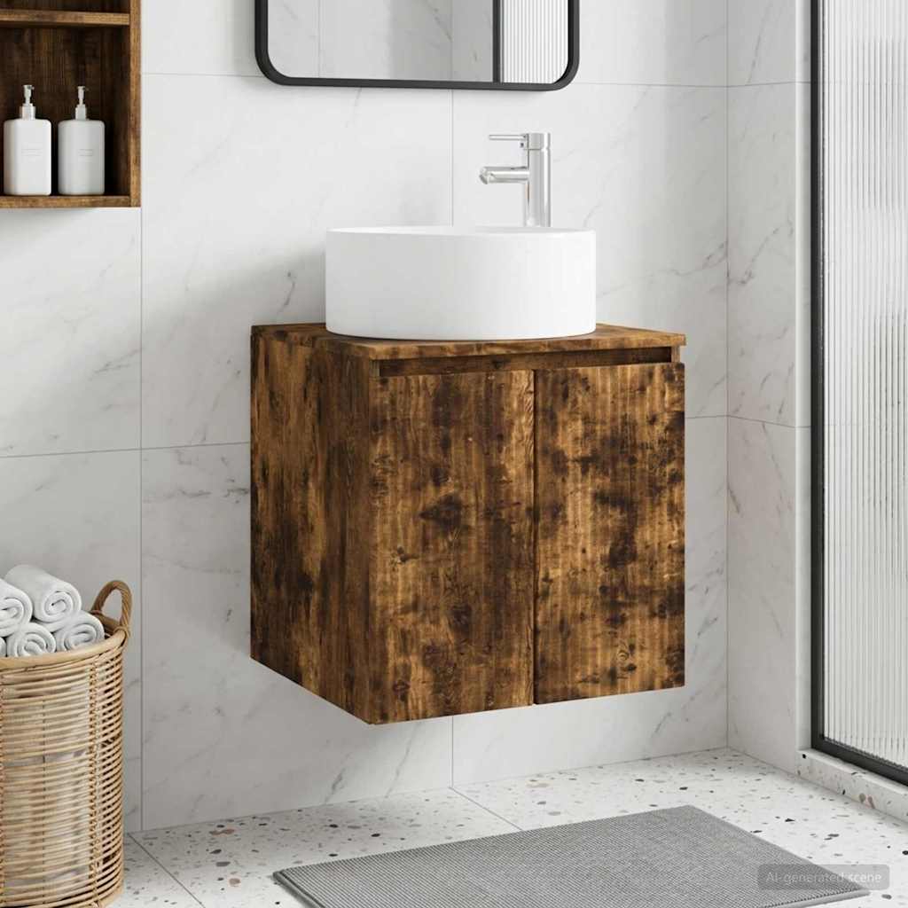 Vegghengt servantkommode Røkt Eik 49,5 x 44,5 x 65,5 cm