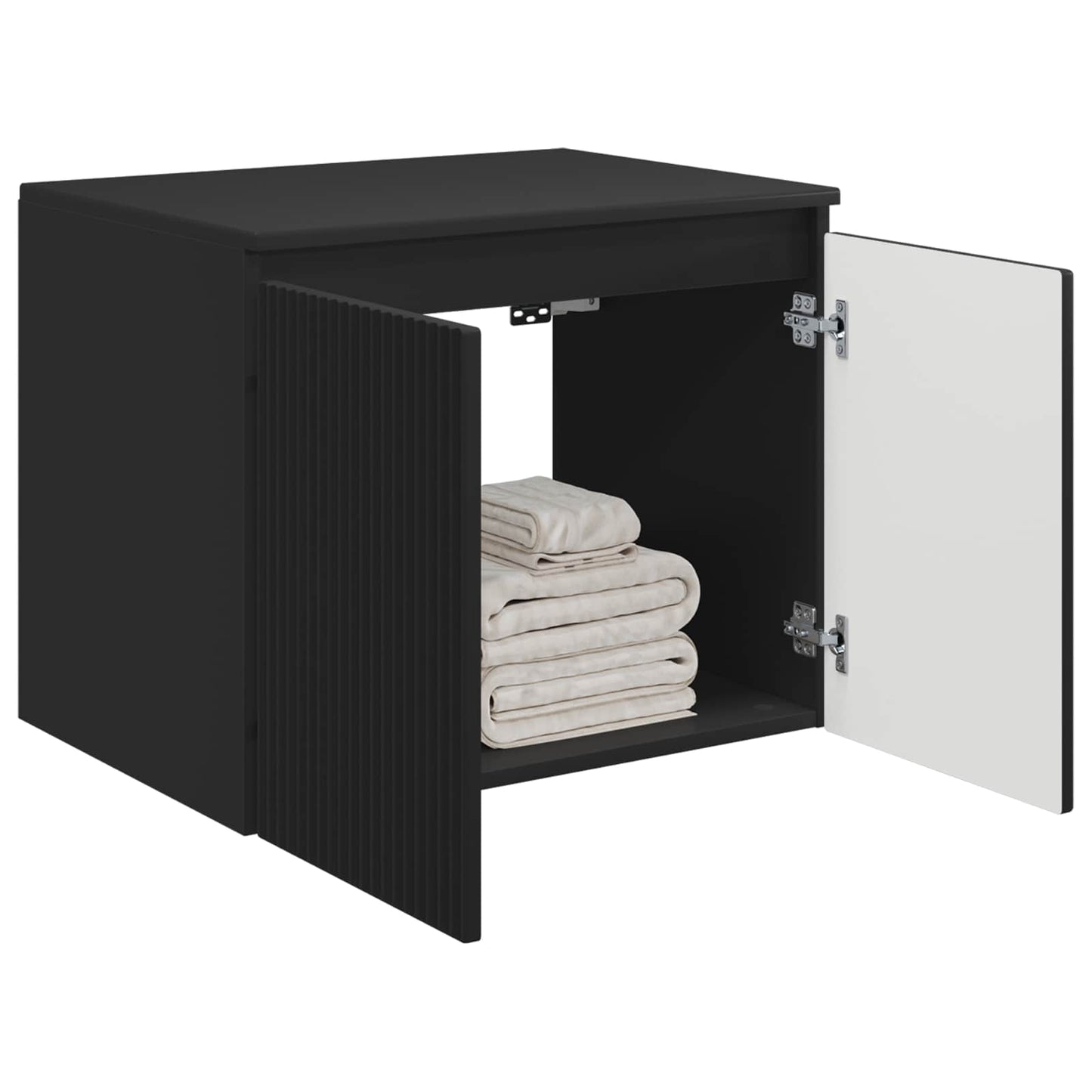 Vegghengt Badskap Svart 62,5 x 44,5 x 50 cm Konstruert tre