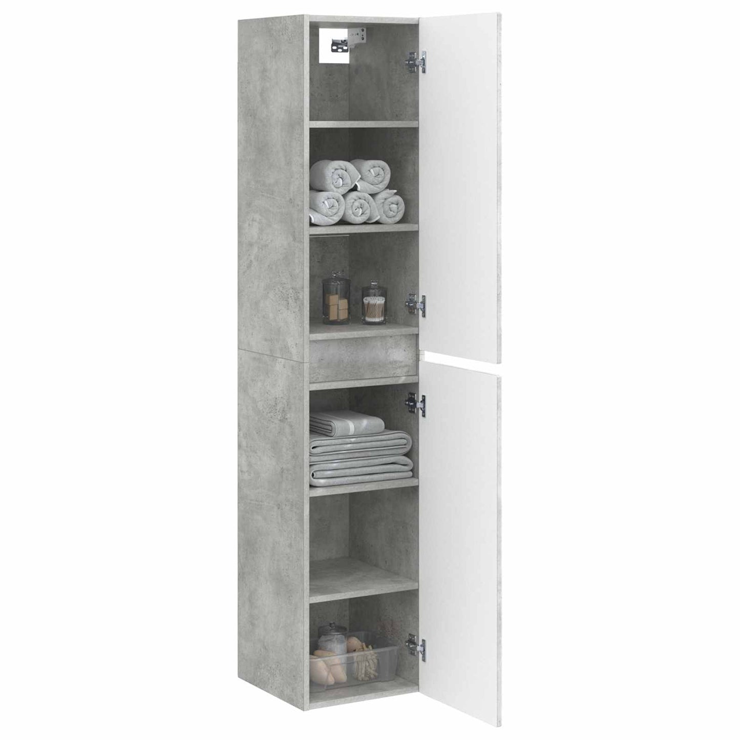 Vegghengt Badskap Betonggrå 33 x 34,5 x 160 cm Konstruert tre