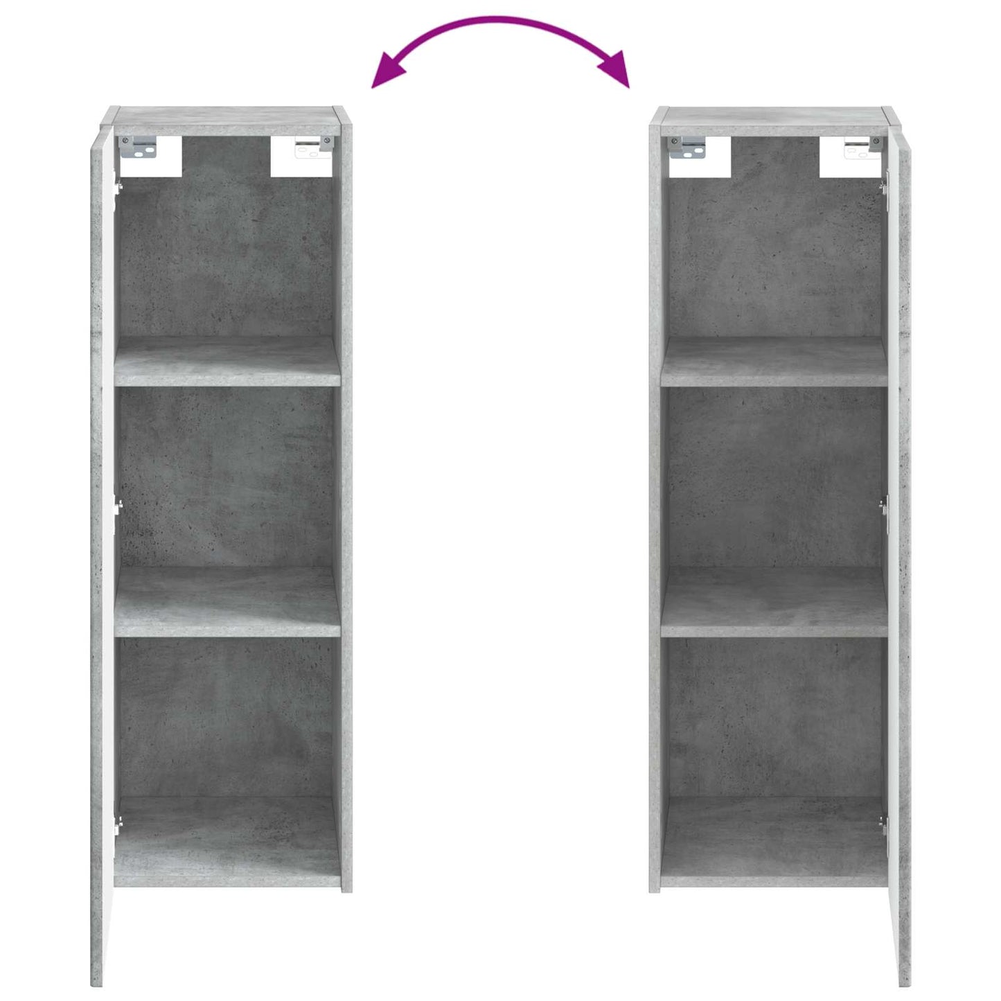 Vegghengt Badskap Betonggrå 33 x 34,5 x 100 cm Konstruert tre