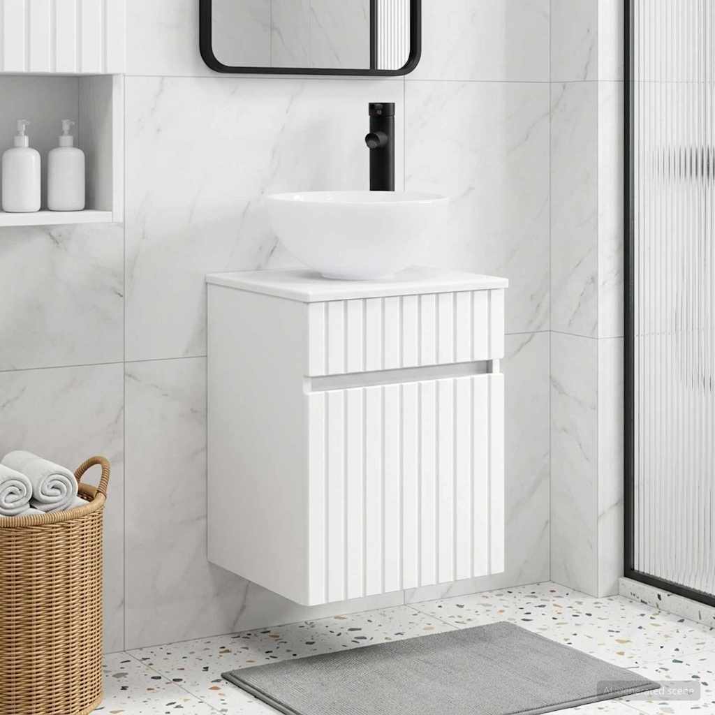 Vegghengt servantkommode Hvit 39 x 35 x 63 cm Konstruert tre